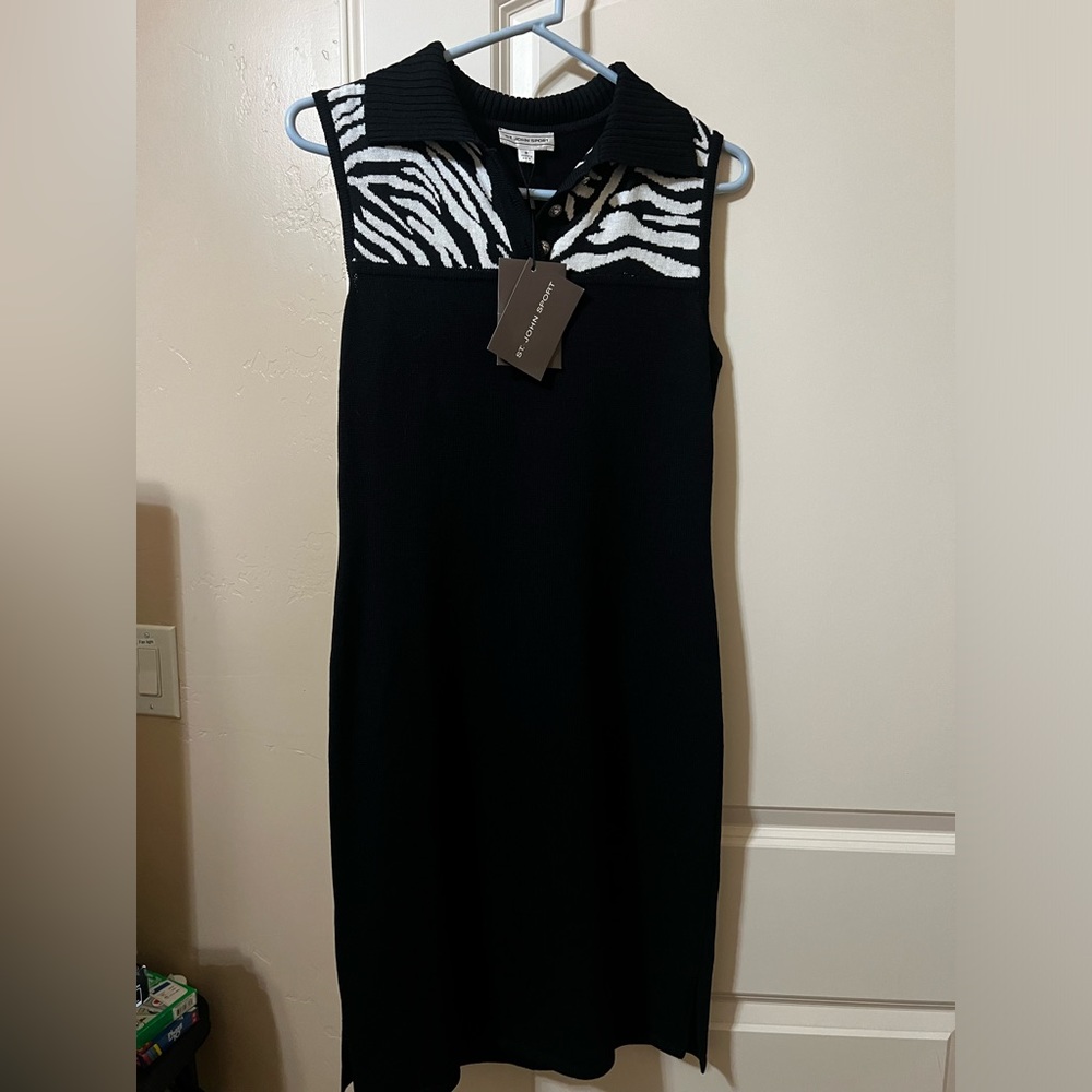 St John Sport wool and rayon petite dress